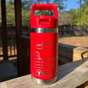 Lego YETI 12oz Rambler Jr Kids Water Bottle Rescue Red Laser Engraved